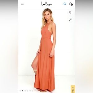 Mink Pink Little Lolita Rust Orange Maxi Dress
